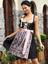2-teiliges Midi-Dirndl mit Schürze für das Oktoberfest - Damen Dirndl-Kostüm